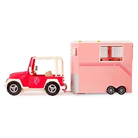 Our Generation Mane to Travel Horse Trailer Set Pink Horse Trailer Playset for 18-inch Dolls
