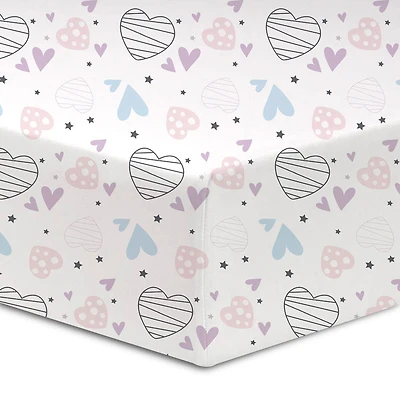 Koala Baby - Percale 1 Pk - Coeurs Rose