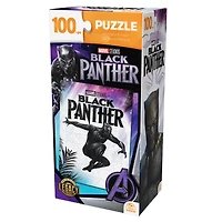 Marvel Studios, Black Panther 100-Piece Jigsaw Puzzle Superhero Wakanda Forever Movie Merch in Easy Storage Tower