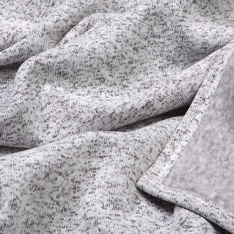 Trend Lab-Couverture pour bébé en tricot gris chiné avec pull-over