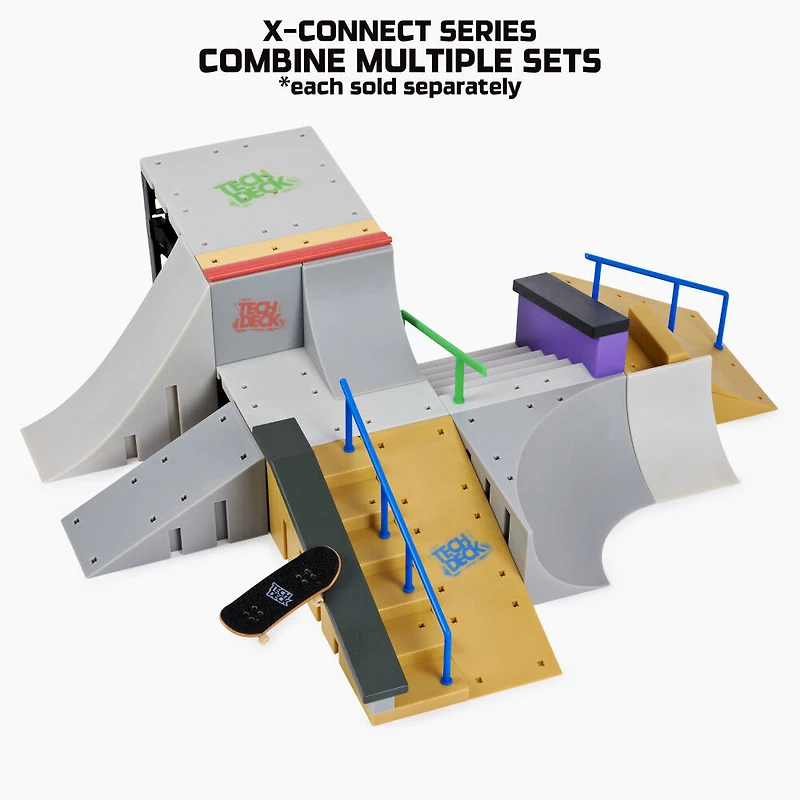 Tech Deck, Jump N' Grind X-Connect Park Creator, Coffret rampe à construire et à personnaliser avec fingerboard exclusif