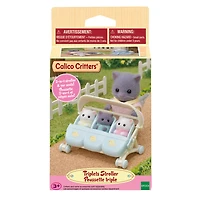 La poussette des triplés pour les bébés triplés au berceau est un accessoire pour les maisonnettes Calico Critters