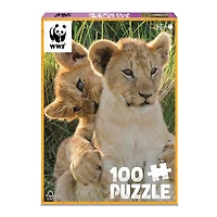 WWF 100 pc. Puzzle - Lion Cubs - Édition anglaise
