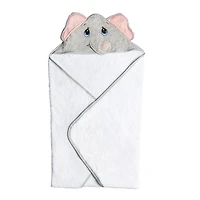 Precious Moments Grey Elephant Hooded Towel