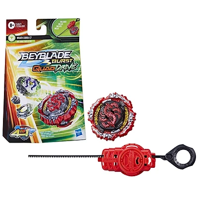 Beyblade Burst QuadDrive, Starter Pack avec toupie Wrath Cobra C7 type défense/attaque et lanceur