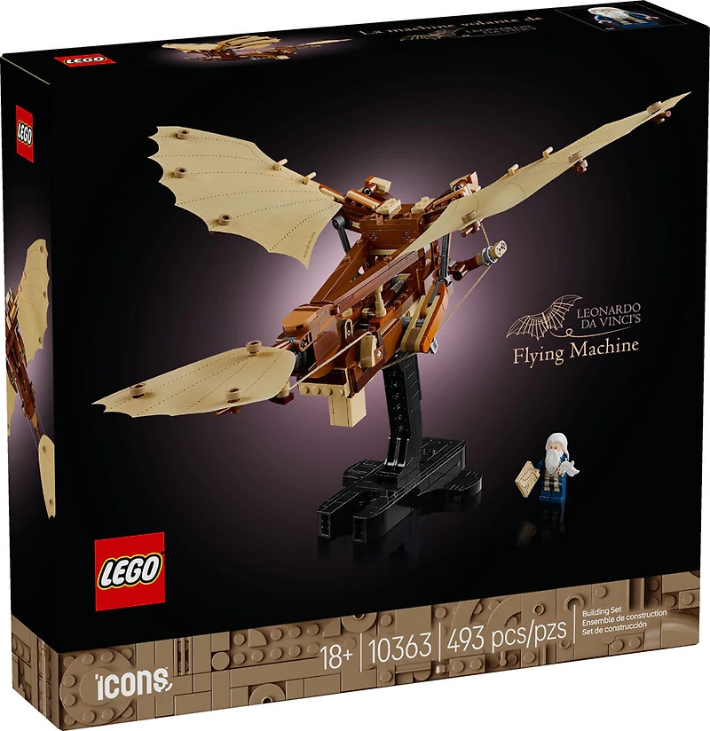 LEGO Icons Leonardo da Vinci's Flying Machine DIY Kit - Ornithopter Building Set for Adults - 10363