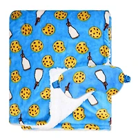 Jesse & Lulu Lounge Blanket with Sleep Mask: Blue Milk & Cookie