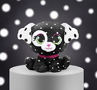 P.Lushes Designer Fashion Pets Dottie Woofington Premium Dog Stuffed Animal Soft Plush with Glitter Sparkle, Black and White, 6"