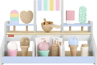 Fisher-Price Wooden Ice Cream Shop Set for Preschool Pretend Play, 18 Wood Pieces