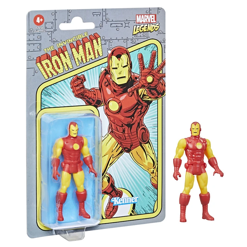 Marvel Legends, figurine de collection retro Iron Man de 9,5 cm