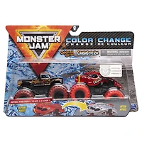 Monster Jam, Monster trucks Captain's Curse vs Crushstation officiels qui changent de couleur en métal moulé, échelle 1:64