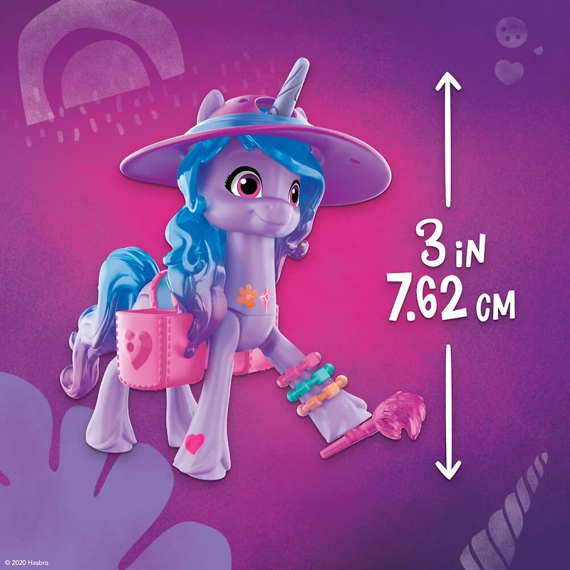 My Little Pony: A New Generation, Aventure de cristal Izzy Moonbow, figurine de poney violette