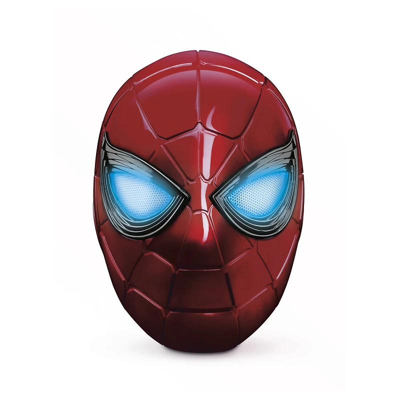 Marvel Legends Series Spider-Man, Casque électronique Iron Spider avec yeux lumineux, 6 réglages de luminosité et taille ajustable