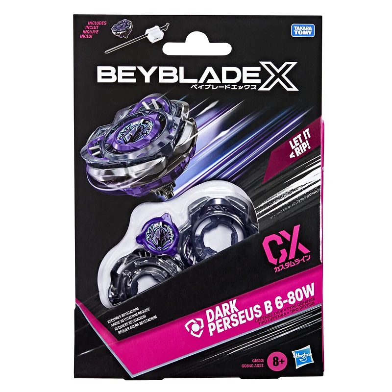Beyblade X Starter Pack Dark Perseus B 6-80W CX avec toupie et lanceur