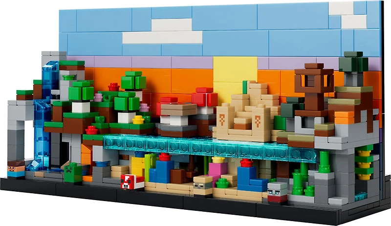 LEGO Minecraft Biomes Miniatures - Ensemble de Construction Minecraft - Décoration de Jeu pour les 12 Ans et Plus 21589