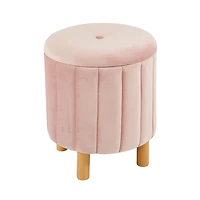 Kvell Pouf De Rangement Rond 15" Rose