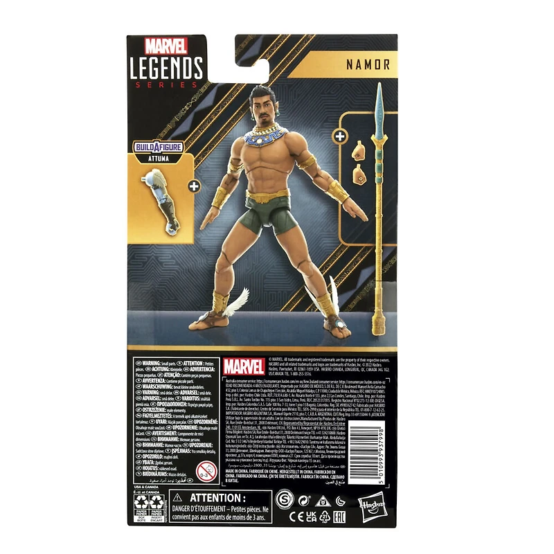 Marvel Legends Series Black Panther Wakanda Forever Namor 6-inch MCU Action Figure Toy, 3 Accessories, 1 Build-A-Figure Part