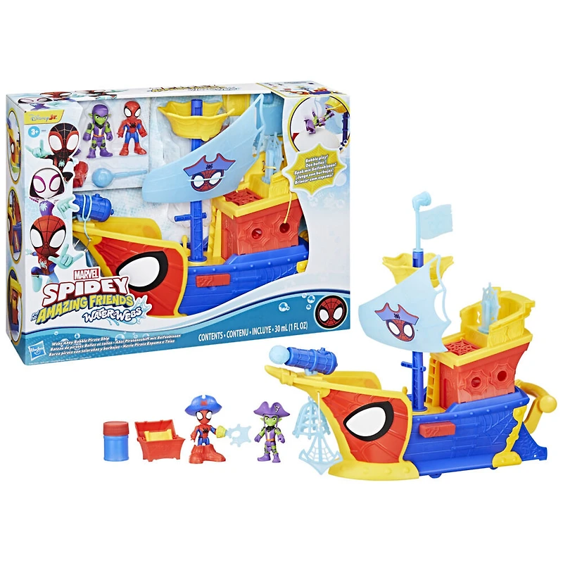 Marvel Spidey and his Amazing Friends Water-Webs Webs Ahoy Bubble Pirate Ship Toy