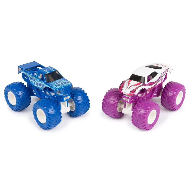 Monster Jam, Monster trucks en métal moulé Blue Thunder Vs. Full Charge officiels, échelle 1:64