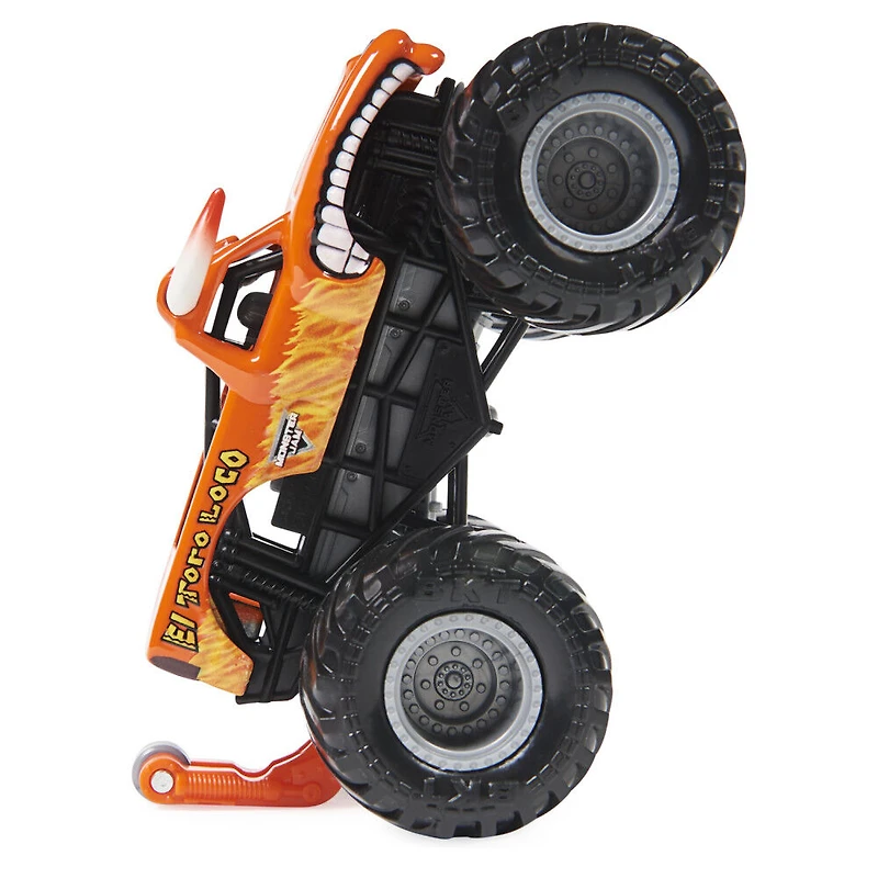 Monster Jam, Monster truck El Toro Loco officiel, véhicule en métal moulé, série Retro Rebels, échelle 1:64