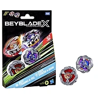 Beyblade X Beat Tyranno 4-70Q & Knife Shinobi 4-80HN Dual Pack Set with 2 Right-Spinning Tops; Authentic Takara Tomy Battle Tops