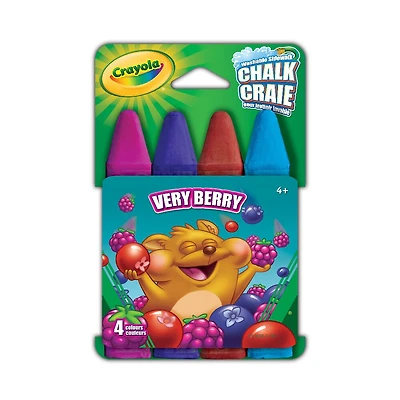 Crayola - Craies pour trottoir - Very Berry - 4 couleurs - Les couleurs varient