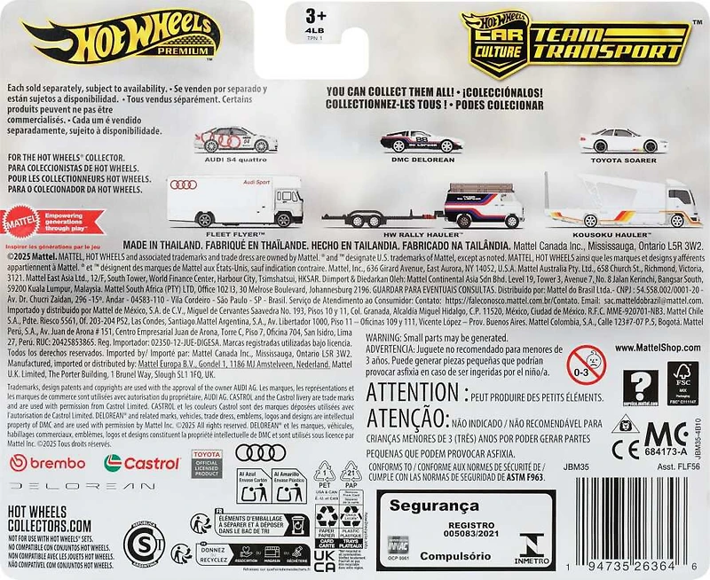 Hot Wheels Team Transport Truck & Delorean