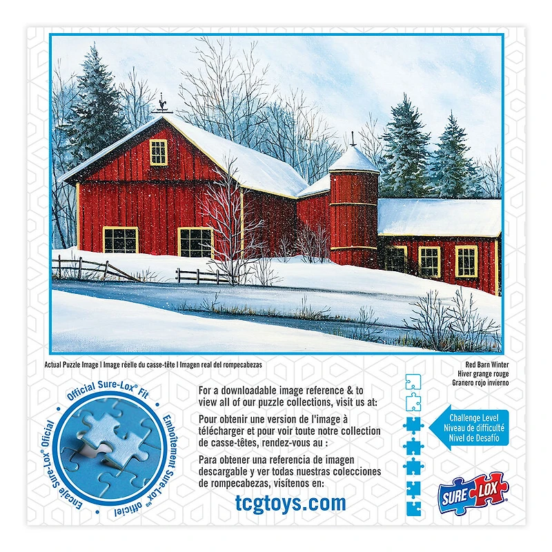 Casse-têtes SureLox - Collection Royaume d'hiver - Grange rouge - 1 000 pièces