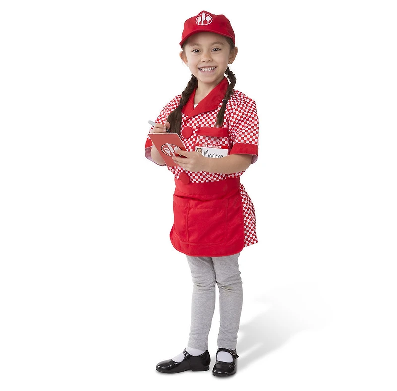 Melissa & Doug Server Role Play Costume Dress-Up Set With Realistic Accessories