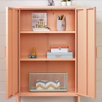 Crea Meuble de rangement avec 2 portes en métal Orange