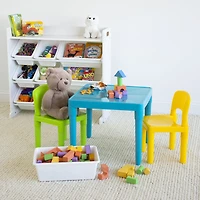 Kids Plastic Table and 2 Chairs, Aqua