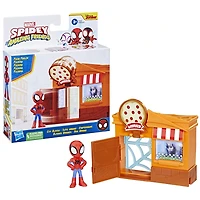 Marvel Spidey and His Amazing Friends City Blocks Spidey Pizza Parlor Kids Playset with Action Figure