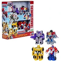 Transformers Autobots contre Decepticons, pack de 4 figurines de 11 cm, jouet préscolaire pour enfants, dès 3 ans