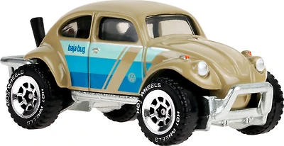Hot Wheels Volkswagen Baja Bug 1:64 Scale Die-Cast Toy Car, Surf's Up-Themed Vehicle