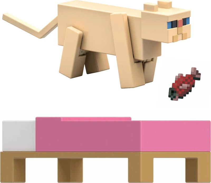 Minecraft - Collection de figurines et d'accessoires pour chat persan