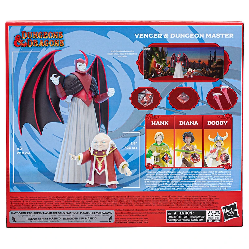 Dungeons and Dragons Cartoon Classics, pack de 2 figurines articulées DandD de 15 cm Le grand maître and Vengeur - Notre exclusivité
