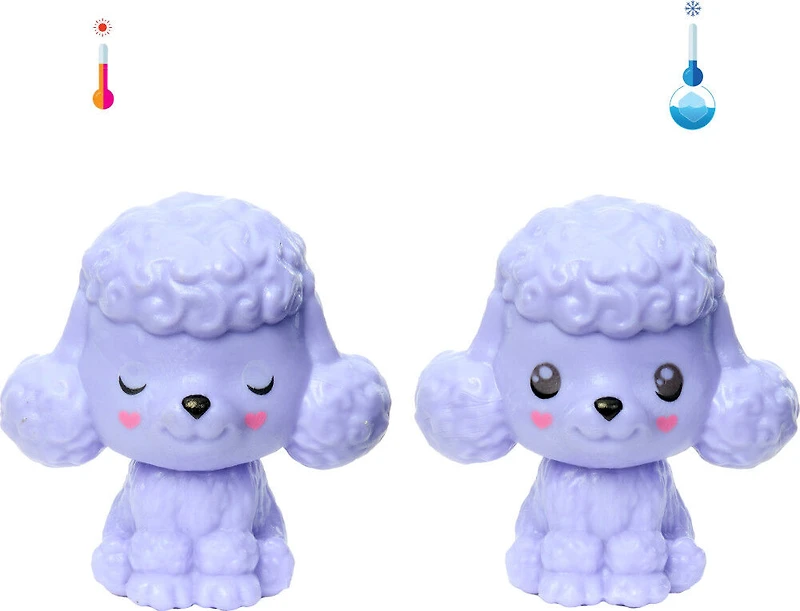 Barbie Cutie Reveal Cozy Cute Tees Series Chelsea Doll and Accessories, Plush Poodle, Brunette Small Doll