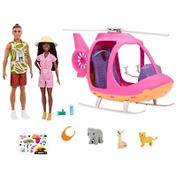 Barbie Pink Passport Kenya Adventure Dolls & Playset with Toy Helicopter