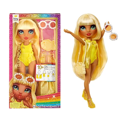 Poupée Rainbow High Swim & Style Sunny (jaune) de 11 po (28 cm)