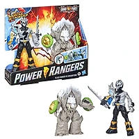 Power Rangers Dino Fury Battle Attackers 2-Pack Black Ranger vs. Smashstone Kicking Action Figure Toys