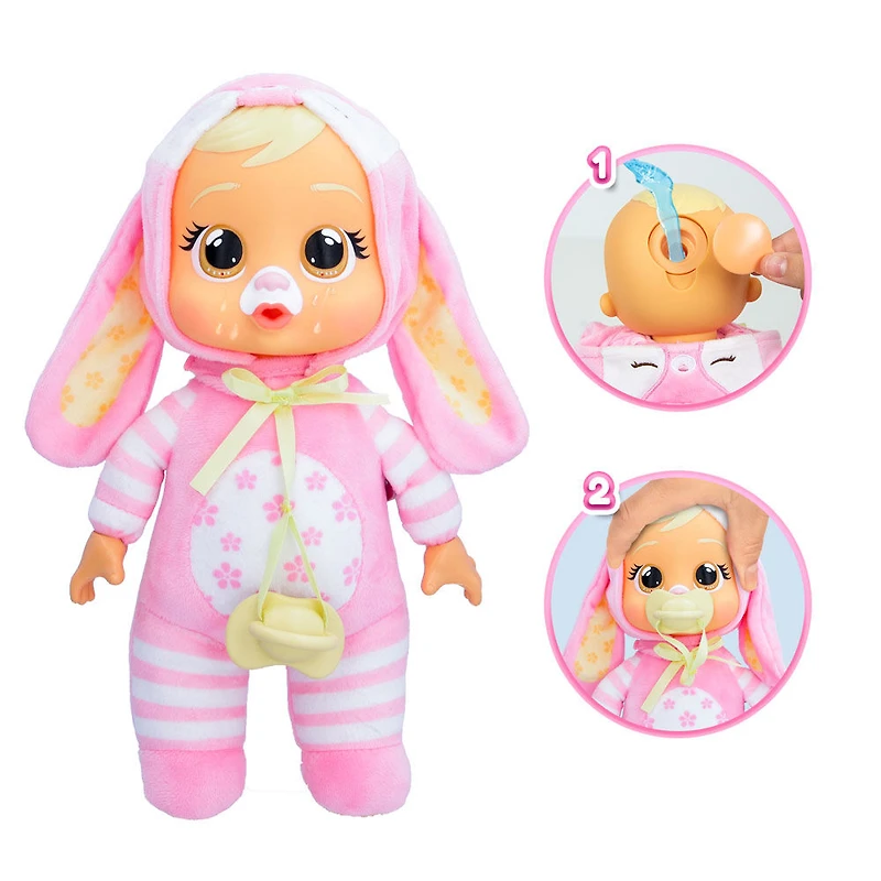 Cry Babies Tiny Cuddles Easter Lola - 9" Baby Doll | Pastel Easter Themed Bunny Pajamas