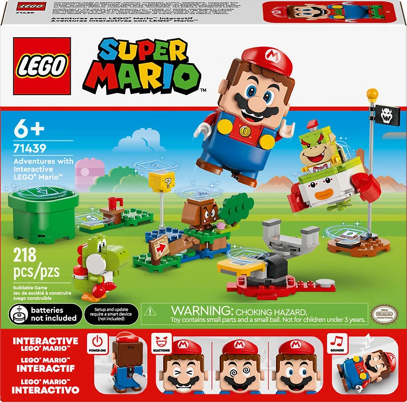LEGO Super Mario Adventures with Interactive LEGO Mario, Vehicle Mario Playset, Yoshi and Nintendo Toy, 71439