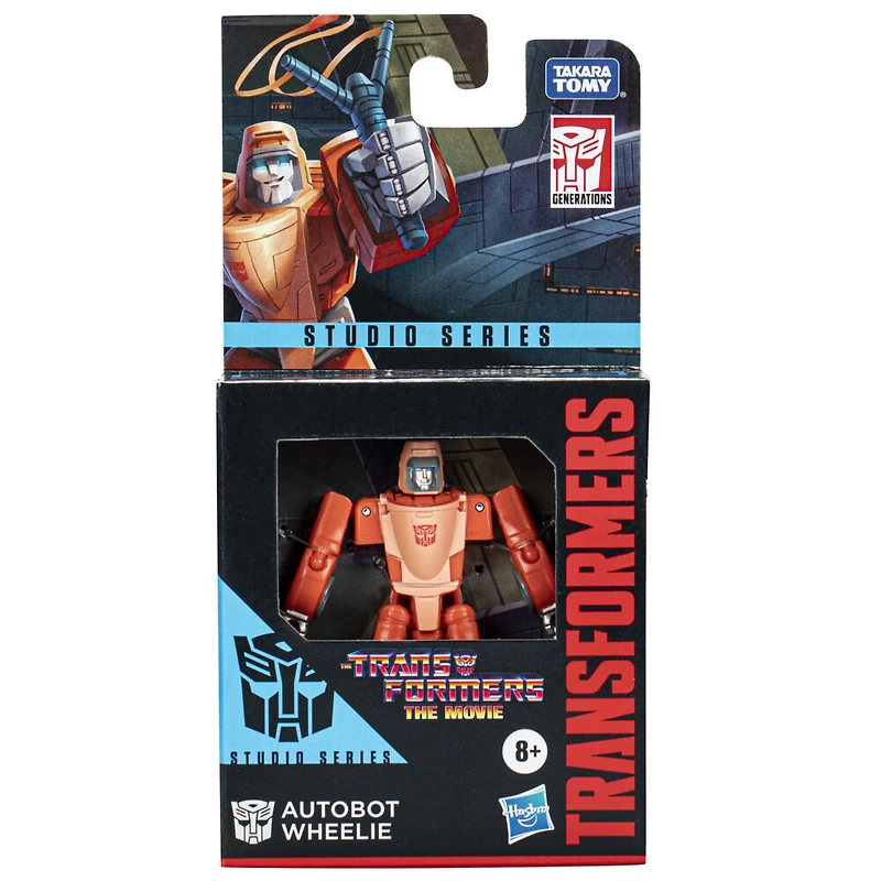 Transformers Studio Series, figurine Autobot Wheelie classe Origine de 8,5 cm du film Les Transformers : le film