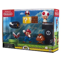 Ensemble de diorama de 5 Figurines de 2,5 pouces Mario Plaine du grand chêne de Nintendo