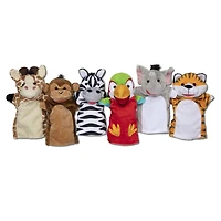 Melissa & Doug Barn and Safari Buddies Hand Puppets, Set of 12 - English Edition