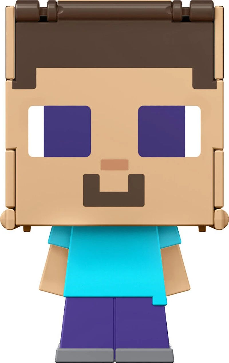 Minecraft Flippin' Figs Figures Collection Steve + Steve in Iron Armor