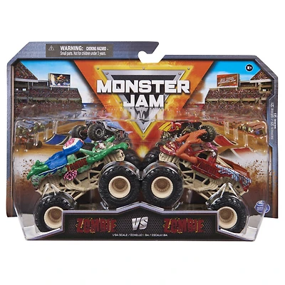 Monster Jam, Monster trucks officiels en métal moulé Zombie Vs. Zombie Die-Cast, échelle 1:64