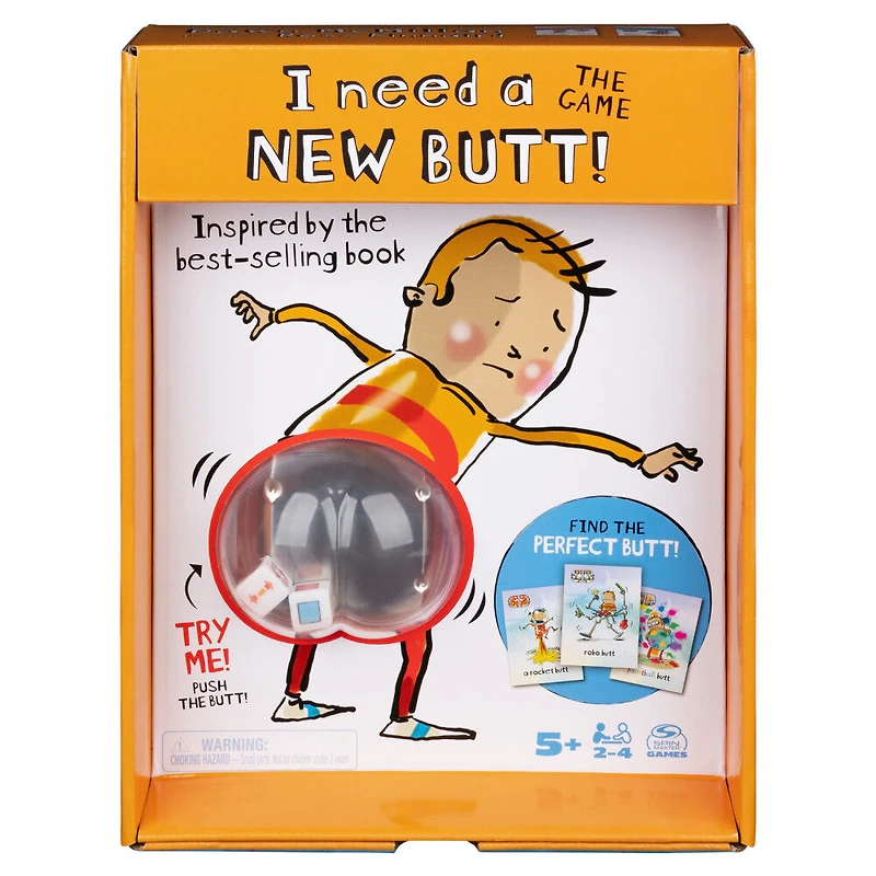 I Need a New Butt!, Jeu inspiré du best-seller, avec dôme fessier et tuiles fesses