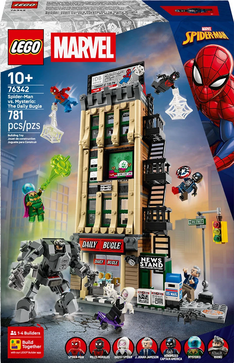 LEGO Marvel Spider-Man contre Mysterio : le Daily Bugle - Jouet de Construction de Jeu de Simulation de Superhéros - 76342