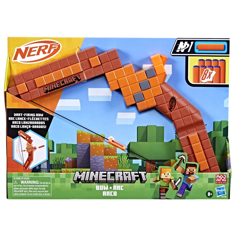 Nerf Minecraft, Arc à fléchettes, 8 fléchettes Nerf N1